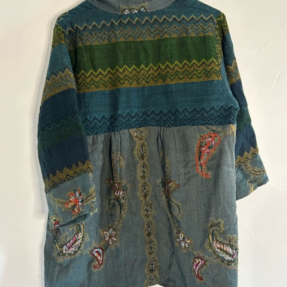 Soft Surroundings Embroidered Wool Kimono/ Cardigan - Picture 6 of 7